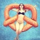 Giant inflatable Pretzel pool float