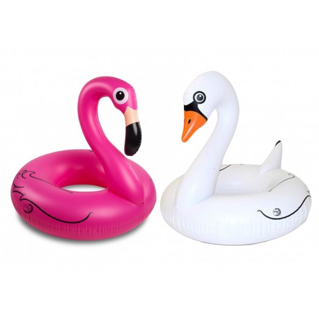 Flamant Rose et Cygne Blanc - Bouées Géantes