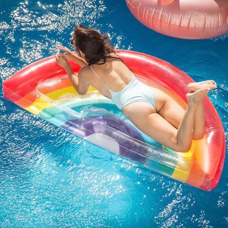 Bouée gonflable piscine XXL / ø 115 cm - Mouton Paillettes géant