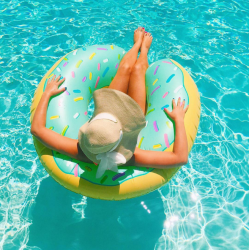 Donut Blu galleggiante gonfiabile piscina
