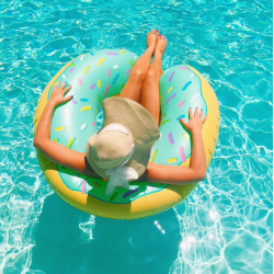 Giant inflatable pool float Blue Donut