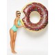 Chocolate Donut inflatable pool float