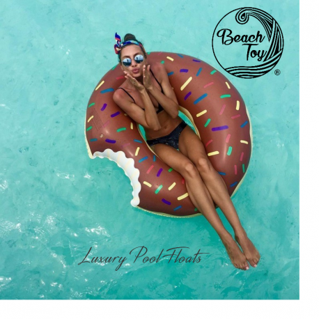 Chocolate Donut inflatable pool float