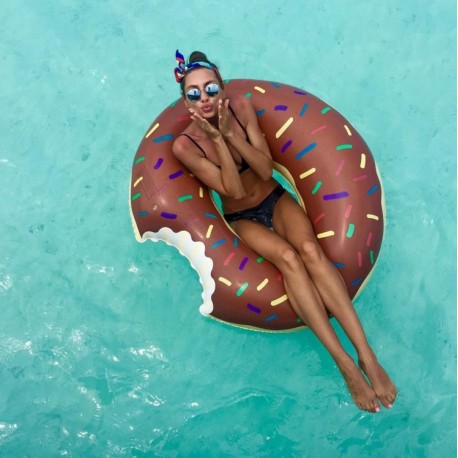 Chocolate Donut inflatable pool float