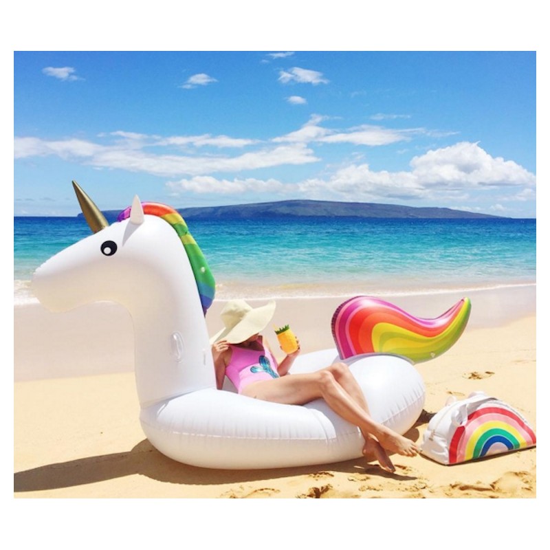 SaveOnMany Summer beach licorne flotteur piscine gonflable, 108 x 50